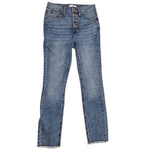 Lauren Conrad Womens High-Rise Skinny Ankle Jeans with Raw Hems Size 2 EUC